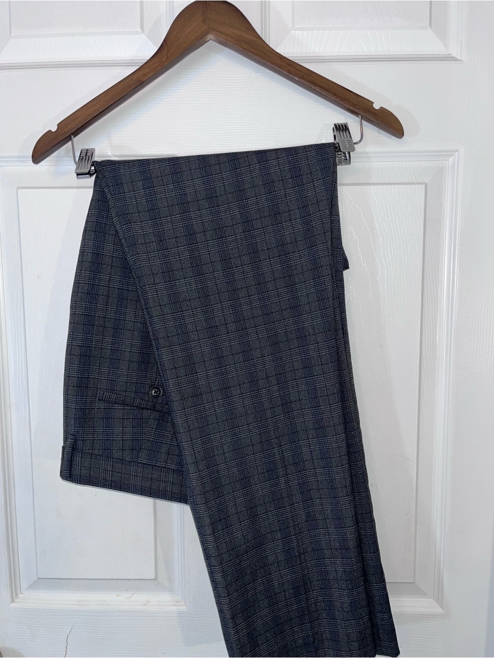 Perry Ellis Men's Charcoal Plaid Dress Pants